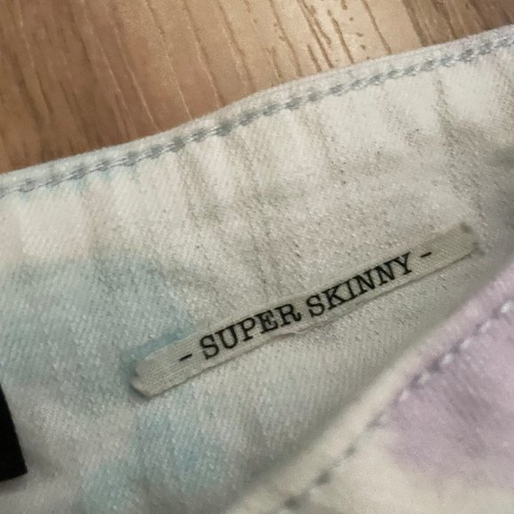 Black Heart Tie Dye High Waist Skull Skinny Jeans 11 - Picture 8 of 12